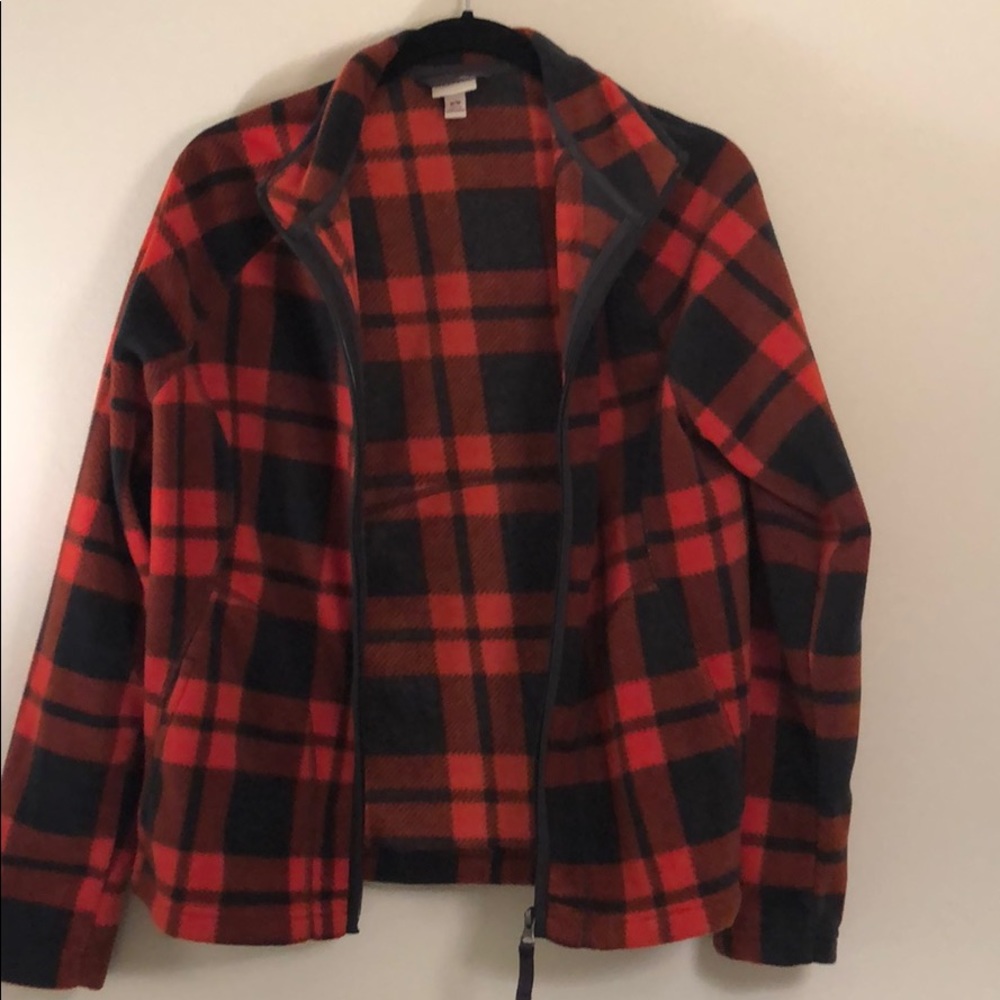 Plaid soft zip up